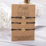 Sun Moon Star Bracelet Set Stainless Steel Couple Bracelets Jewelry