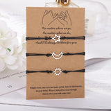Sun Moon Star Bracelet Set Stainless Steel Couple Bracelets Jewelry