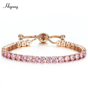 Cubic Zirconia Tennis Bracelet Women Silver Crystal Bangle Wedding