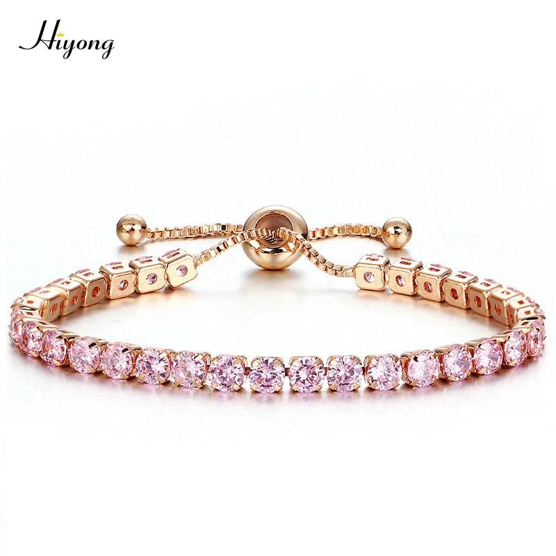Cubic Zirconia Tennis Bracelet Women Silver Crystal Bangle Wedding