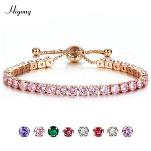 Cubic Zirconia Tennis Bracelet Women Silver Crystal Bangle Wedding