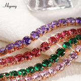 Cubic Zirconia Tennis Bracelet Women Silver Crystal Bangle Wedding