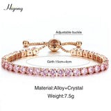 Cubic Zirconia Tennis Bracelet Women Silver Crystal Bangle Wedding