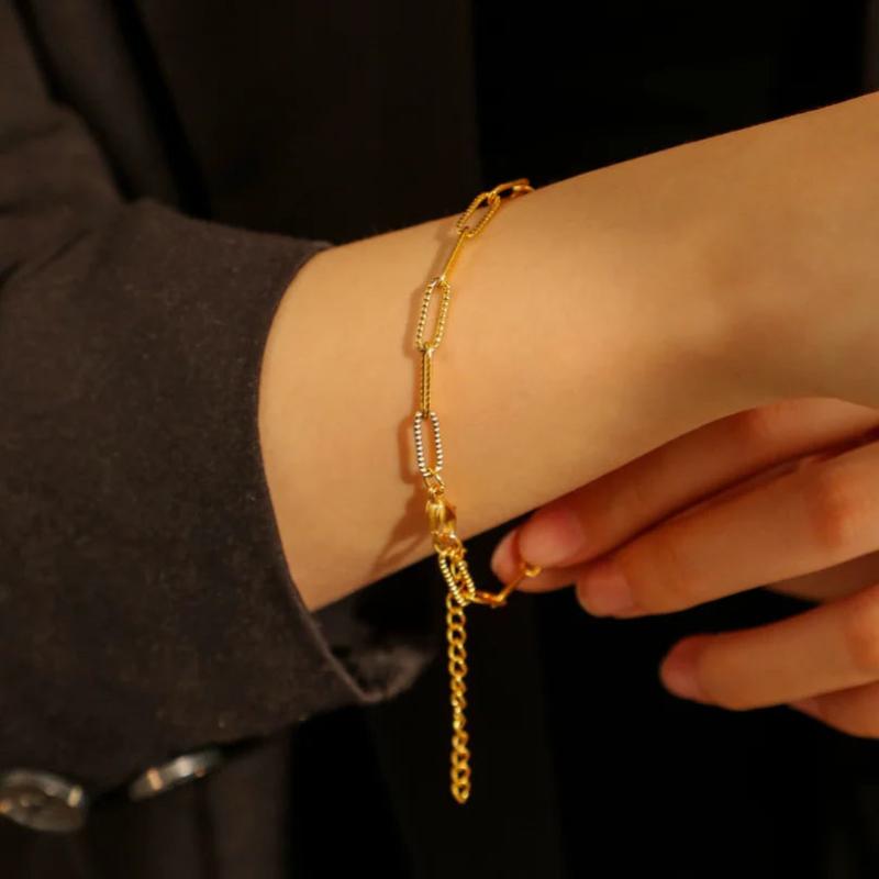 316L Stainless Steel Hip-hop Style Rectangle Beaded Bracelets