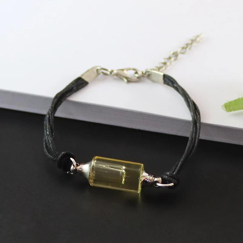 Crystal Vial Bracelet, Wishing Bracelet, Cotton Bracelet, Name on Rice Bracelet