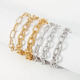 Punk Heavy Metal Chain Bracelet Set Retro Geometric Bangle Jewelry