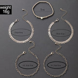 Boho Leaf Bracelet Set for Women, Hollow Out Charms, Party Jewelry