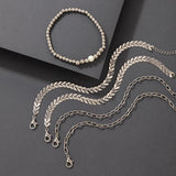 Boho Leaf Bracelet Set for Women, Hollow Out Charms, Party Jewelry