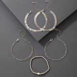 Boho Leaf Bracelet Set for Women, Hollow Out Charms, Party Jewelry