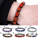 Vintage Stone Beads Bracelet Women Men Fall-Resistant All-match Yoga Braid