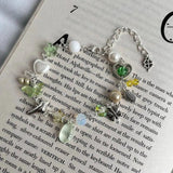 Heart Beaded Bracelet Pink Green Star Charm Bracelet