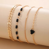 Bohemian Leaf Charm Bracelet Set for Women