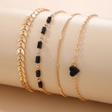 Bohemian Leaf Charm Bracelet Set for Women