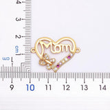 Mom Heart Charm Bracelet with Crystal Zircon, Adjustable