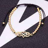 Mom Heart Charm Bracelet with Crystal Zircon, Adjustable