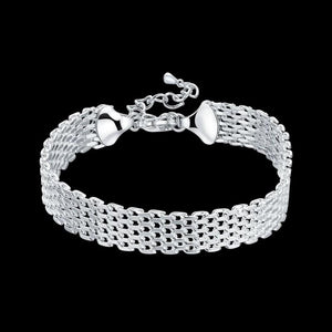 925 Stamp Silver Bracelet Creative strap chain jewelry Wedding party