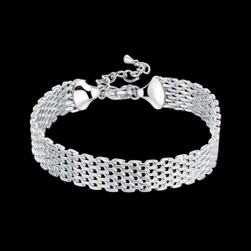 925 Stamp Silver Bracelet Creative strap chain jewelry Wedding party