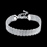 925 Stamp Silver Bracelet Creative strap chain jewelry Wedding party