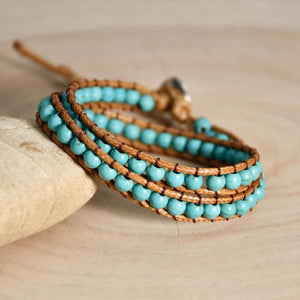 Vintage Style Women Turquoise Wrap Bracelet