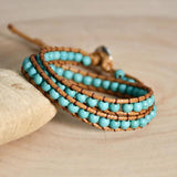 Vintage Style Women Turquoise Wrap Bracelet