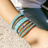 Vintage Style Women Turquoise Wrap Bracelet