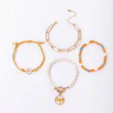 Colorful Beaded Bracelets for Women Pretty Flowers Dragonfly Hollow Out