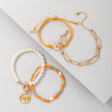 Colorful Beaded Bracelets for Women Pretty Flowers Dragonfly Hollow Out