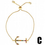 Multicolor Crystal Crown Bracelet Adjustable Chain