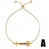 Multicolor Crystal Crown Bracelet Adjustable Chain