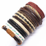 10 Pcs/set Weave Leather Bracelets for Women and Men