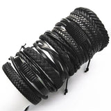 10 Pcs/set Weave Leather Bracelets for Women and Men