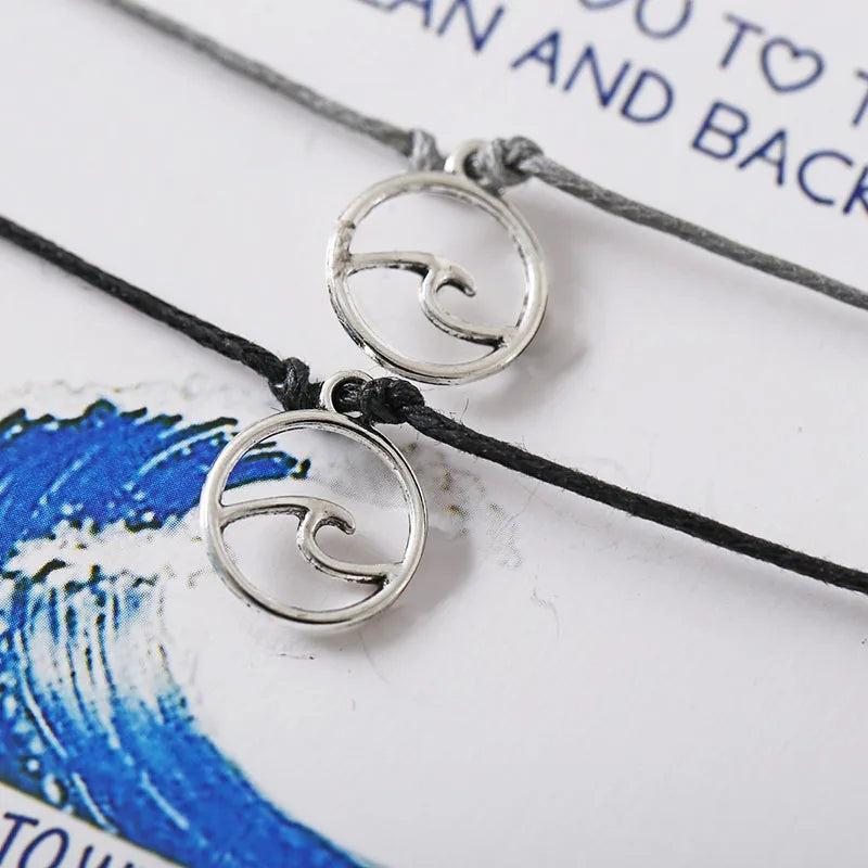 Bohemian Wave Bracelet Set for Women - Adjustable Rope Chains Bracelets