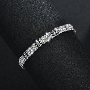 Zircon Link Chain Bracelet Stainless Steel Rhinestone for Women