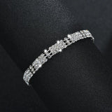 Zircon Link Chain Bracelet Stainless Steel Rhinestone for Women
