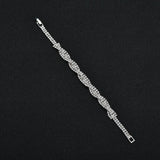 Zircon Link Chain Bracelet Stainless Steel Rhinestone for Women