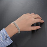 Zircon Link Chain Bracelet Stainless Steel Rhinestone for Women