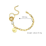Akizoom Punk Charm Bracelets Beads Love Chain Bangles Set For Women Couple