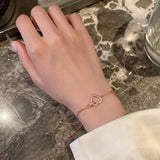 Zircon Love Heart Bracelet for Women - Adjustable Friendship Bracelet