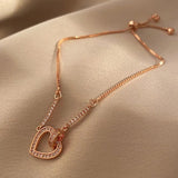 Zircon Love Heart Bracelet for Women - Adjustable Friendship Bracelet