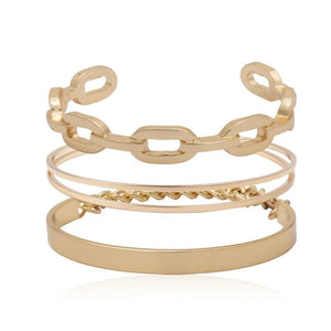 Cold Wind Business Metal Jewelry Geometric Chain Set Bracelet