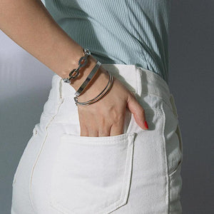 Cold Wind Business Metal Jewelry Geometric Chain Set Bracelet