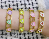 Heart CZ Cuban Chain Men Bracelet Classic Brass Chain Bracelet