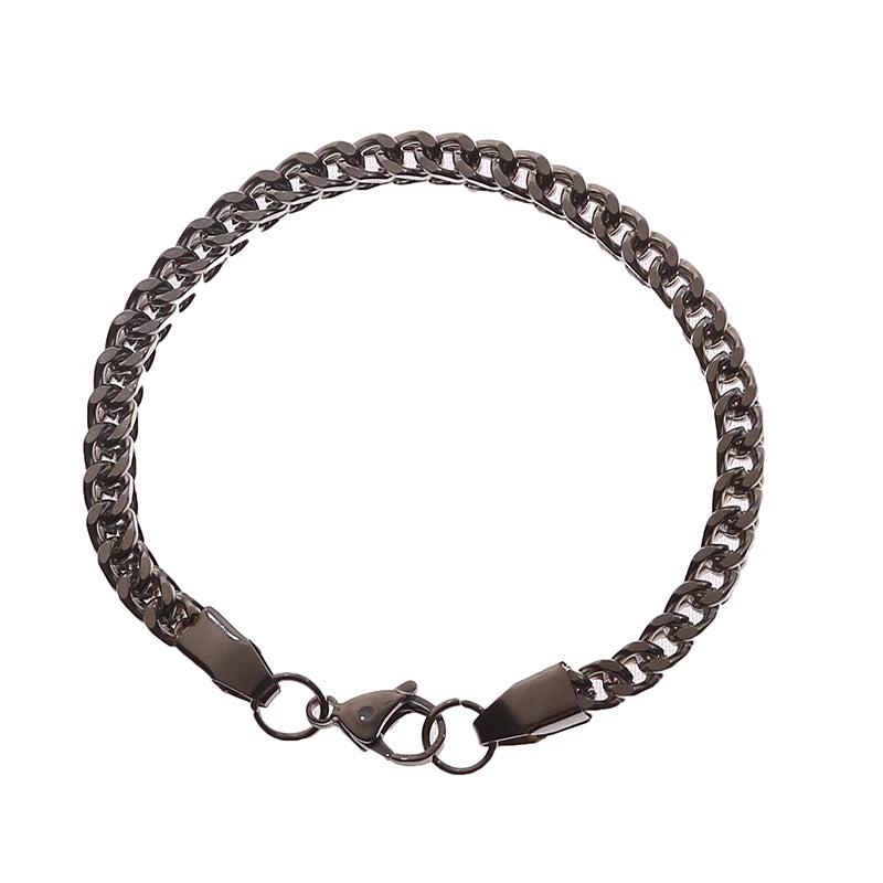 Cuban Chain Bracelet Stainless Steel 6mm Men Women Gift