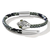 Snake-print Leather Rope Bracelet High Metal Snake Fine Jewelry Gift
