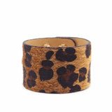 Leopard Circle Leather Bracelet Women Bangle Jewelry