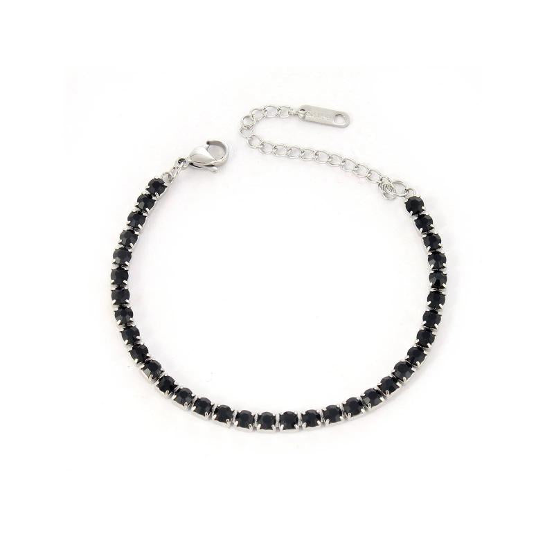 Minimalist Square Zircon Bracelet Crystal Stainless Steel Jewelry