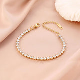 Minimalist Square Zircon Bracelet Crystal Stainless Steel Jewelry