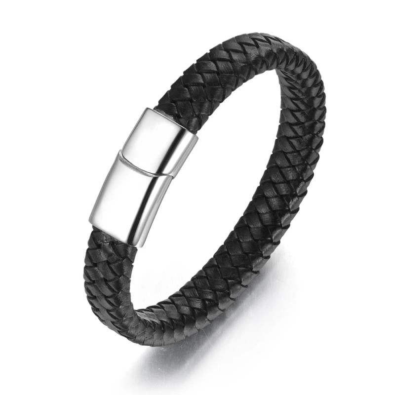 Vintage Stainless Steel Feather Wrap Bracelet For Man