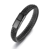 Vintage Stainless Steel Feather Wrap Bracelet For Man