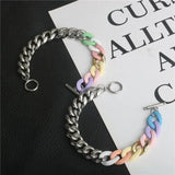 Titanium Steel Acrylic Bracelet OT Buckle Stainless Steel Couple Bracelet